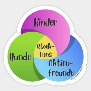 Venn-Diagramm Stock Fans Kinder Hunde Aktienfreunde Hunde Sticker